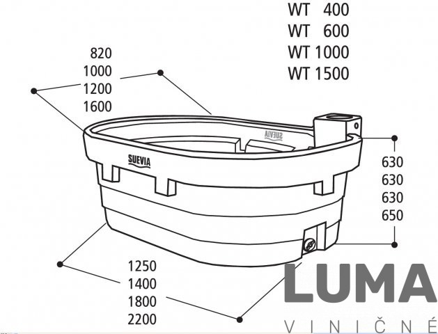 Pastevná nádrž Suevia Model WT 600